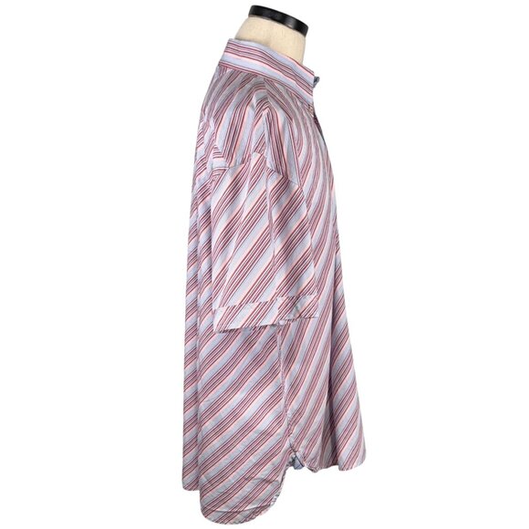 Tommy Hilfiger Mens XL Red/Blue Striped Short Sleeve Button-Down Shirt 2004 - Picture 4 of 10